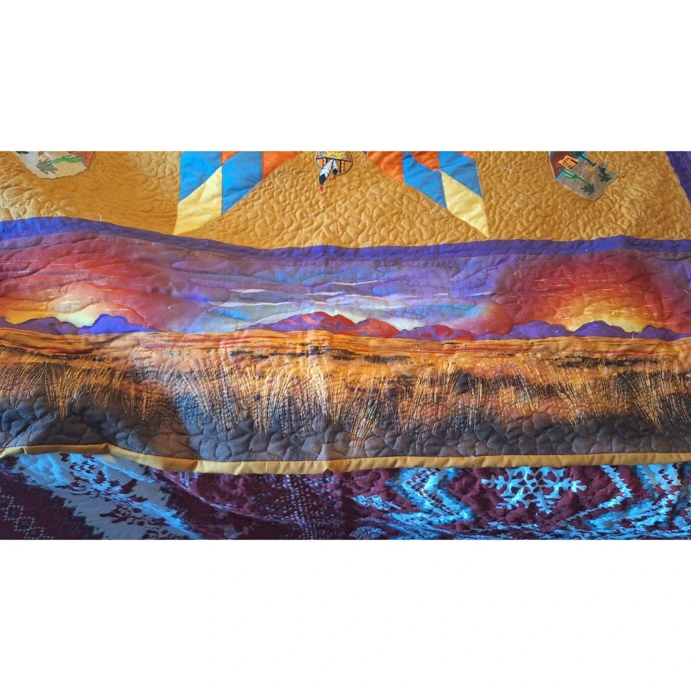 Native American Star Quilt 58x58 ‎ Vintage